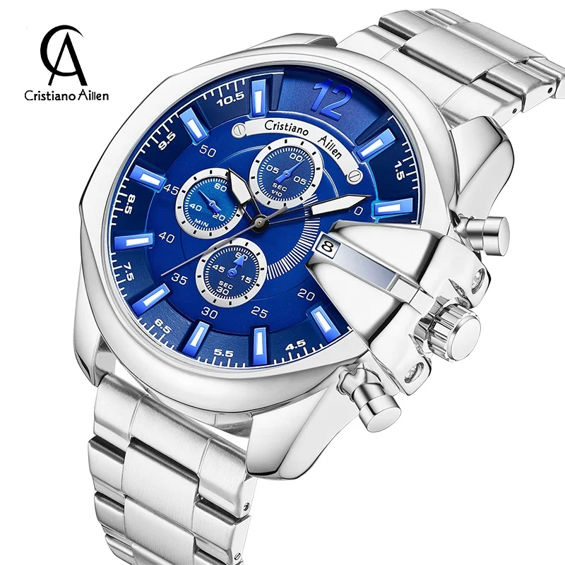 Cristiano Aillen CA0832G Brand Fashion Quartz Custom Design Wrist Man Watch 6-pointer multifunctional business watch