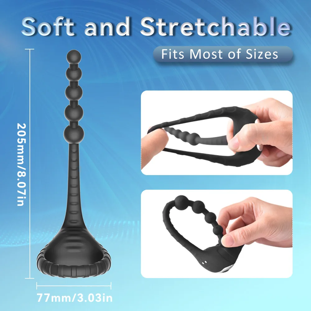 Masturbator Wireless Control Butt Plug Delay Ejaculation Lock Ring Male Prostate Massage Anal Beads Vibrator for Men