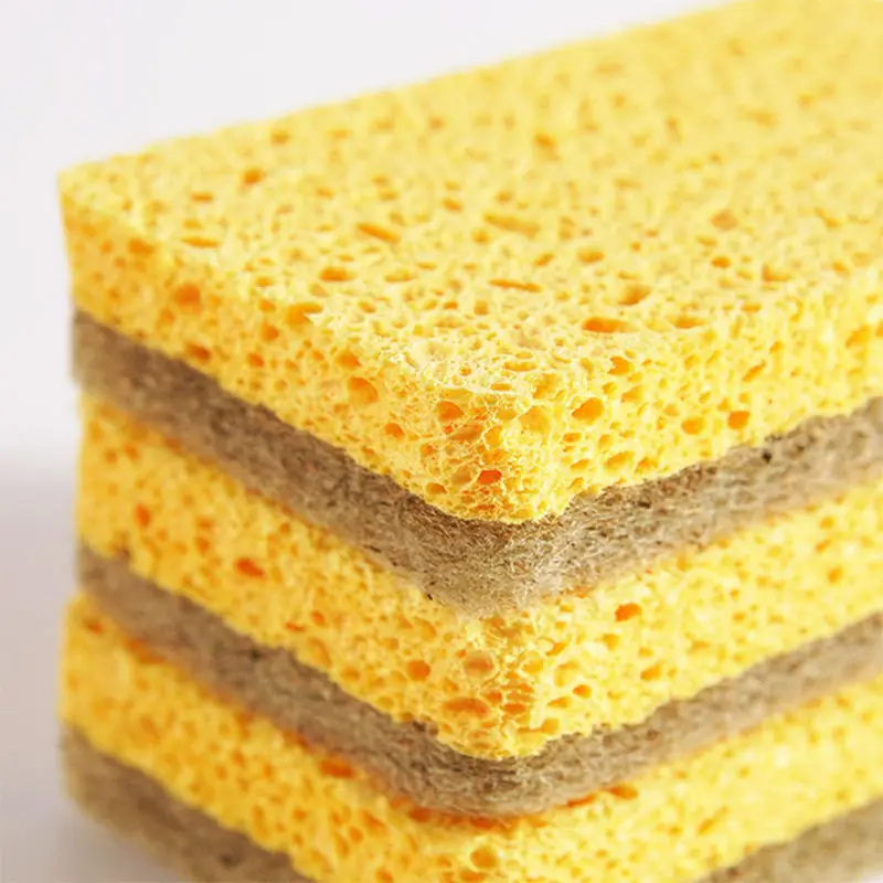 Customize Private Label  Eco-friendly Washing Up Set Biodegradable Compostable Wood Pulp Cellulose And Coconut Fiber Sponges