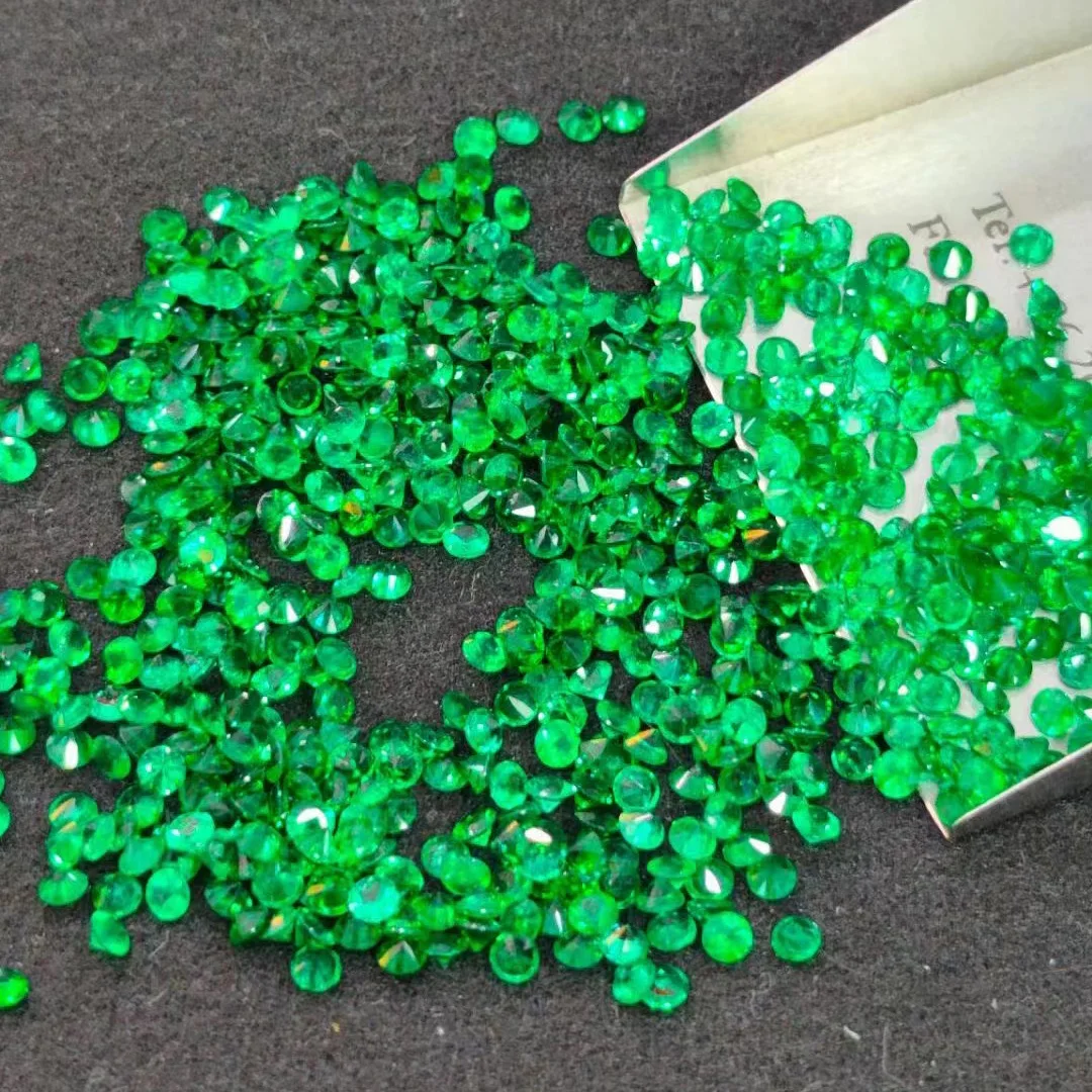 Emerald round shape 0.8mm-3.0mm genuine zambian green loose gemstone good quality natural emerald