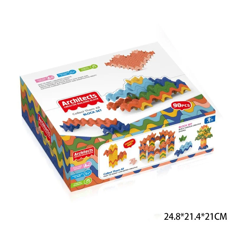 SongYi Unisex 90pcs Environmental Wheat Material Preschool Stacking Block Brick Set Straw Building Blocks Toys