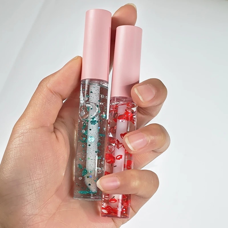 Base Lipgloss Oil Pink Tubes Glitter Rose Gold Clear Flavored High Quality Plumper Natural Coconut Lip Gloss