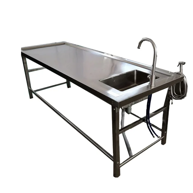 Hospital Mortuary Dead Body Simple Operating Table 304 Stainless Steel Autopsy Table For Sale