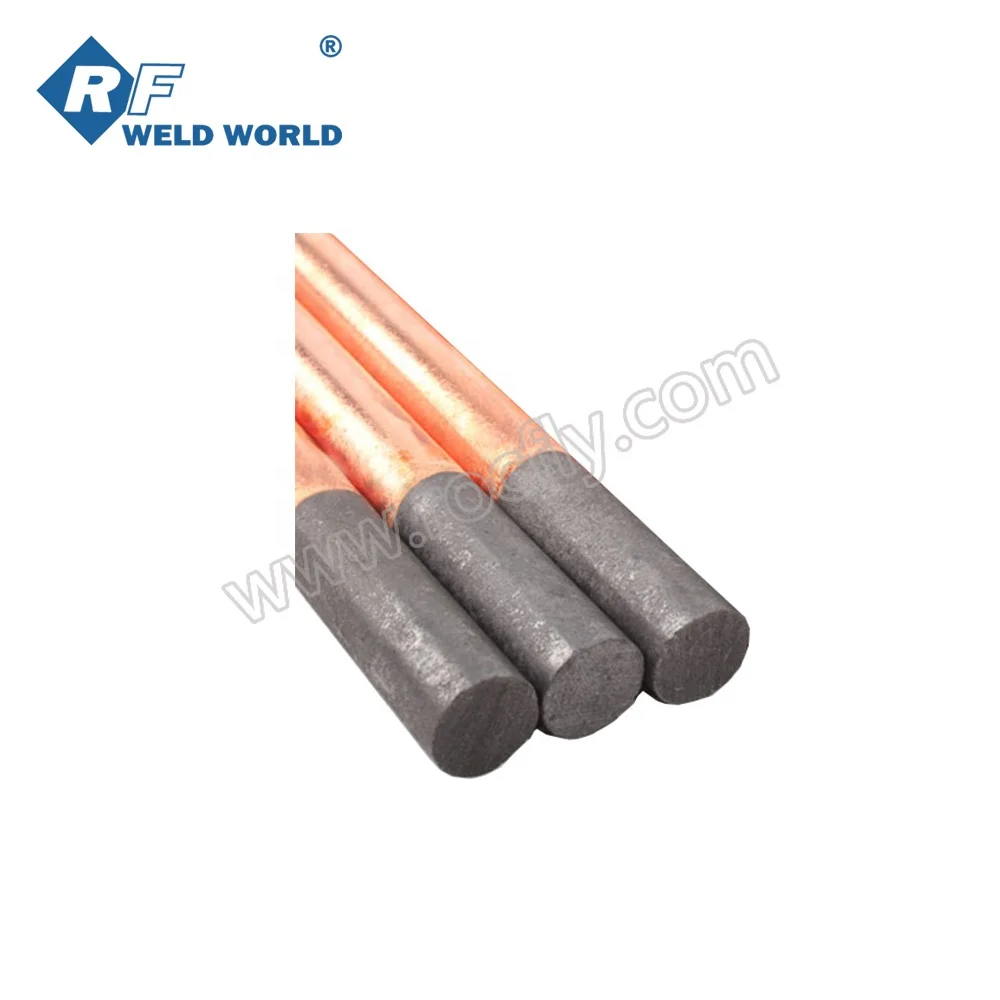 DC Copper Coated Pointed Arc Air Gouging Carbon Electrode Rod 13*305mm