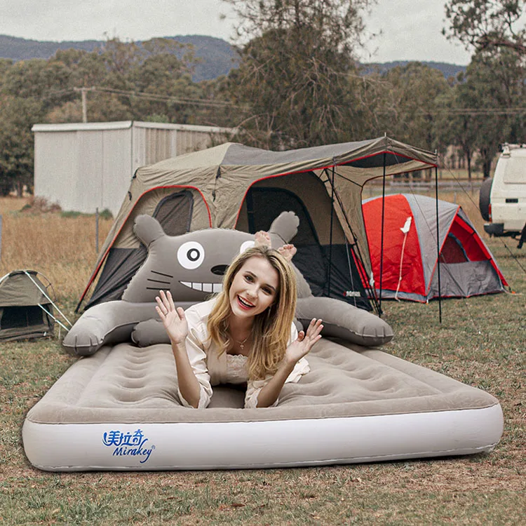 Mirakey Wholesale Blow Up Furniture Inflatable Portable Camping Travel Bed Mattress Folding Double Air Bed