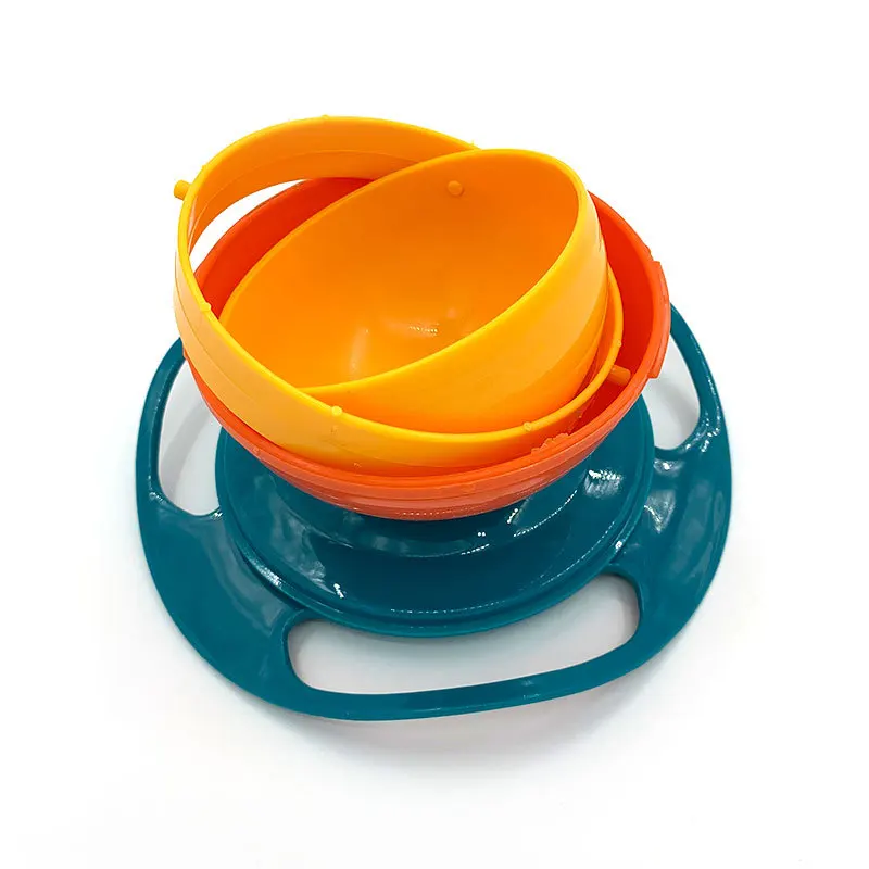 Creative Universal 360 Spill Resistant Gyro Bowl with Lid Spill-Proof  Baby Food Feeding 360 Rotate Balance Bowls