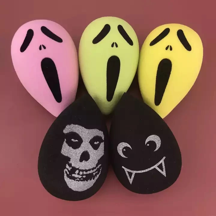 HMU 2022 Cute Ghost Pumpkin Beauty Sponge Egg Cosmetic Make up Sponge Applicator Wholesale Custom Logo Halloween Makeup Sponge