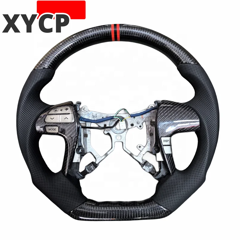 Leather Aroham Carbon Fiber Steering Wheel For Toyota Highlander 2009-2014 Camry 2007-2011 Fortuner Hilux sr5 n70