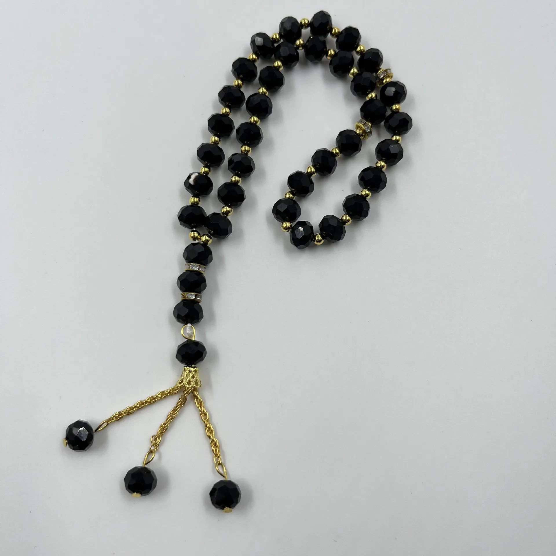 Hot Sell 33 Pieces Crystal  Muslim Prayer Kurdistan Tasbih Prayer Glass Pearl Beads Islamic Tassel Pendant Muslim Bracelets