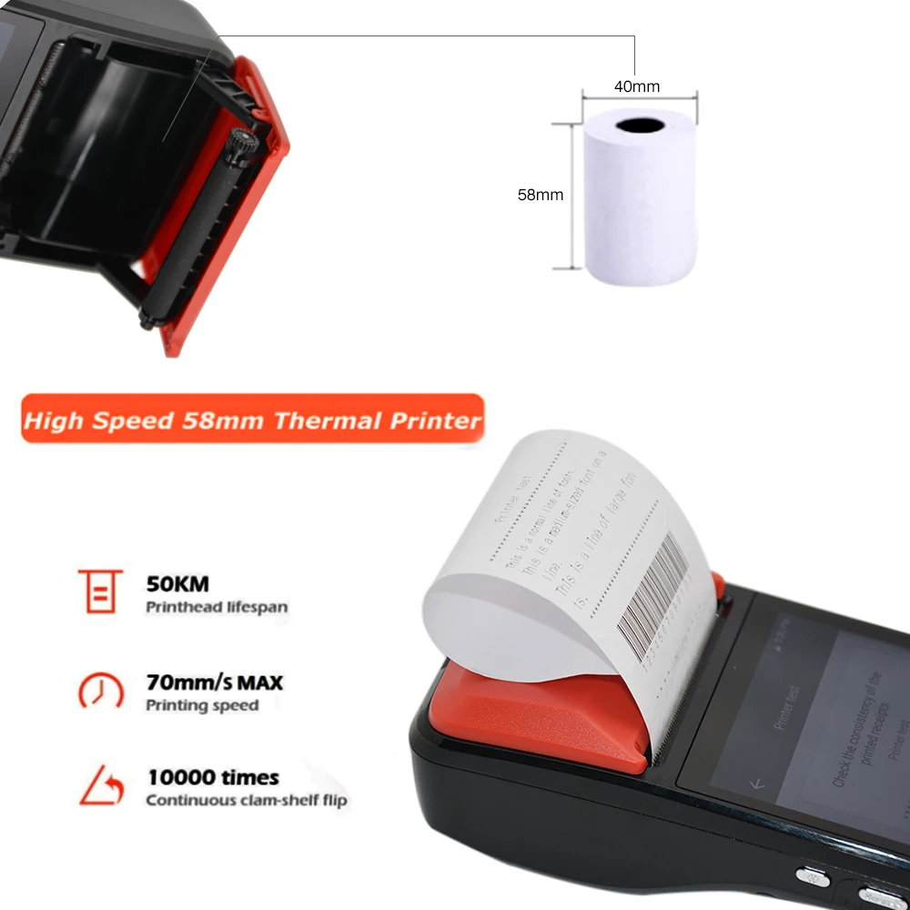 5.0 Inch Wifi Android Pos Terminal All In One Pos Systems with 1d 2d Scanner 58mm Printer R330C