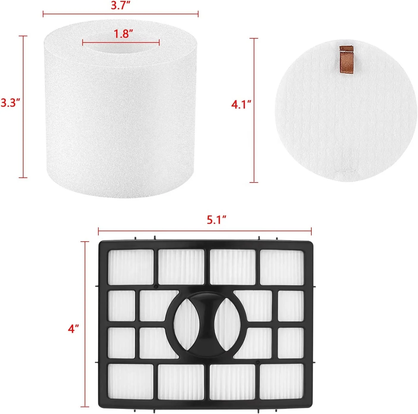 Vacuum Cleaner Accessories Compatible with Shark NV650 NV750 Series Shark Rotator Powered Lift-Away NV650, NV650W etc Filter Set