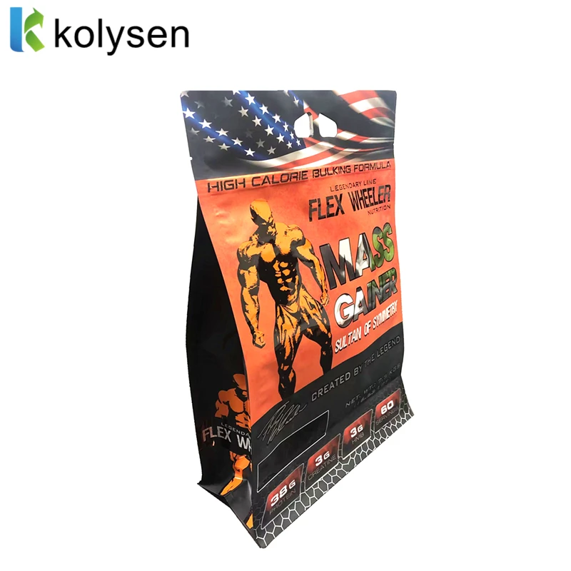 Manufacturers Custom Logo Pouch Packaging Ziplock Plastic Packaging Pouch  Food Whey 5kg Protein Powder Packaging Bag