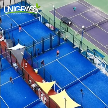 UNI Professional Hot Sale Panoramic Canchas De Padel Tennis Court with custom Artificial carpet Sports Flooring