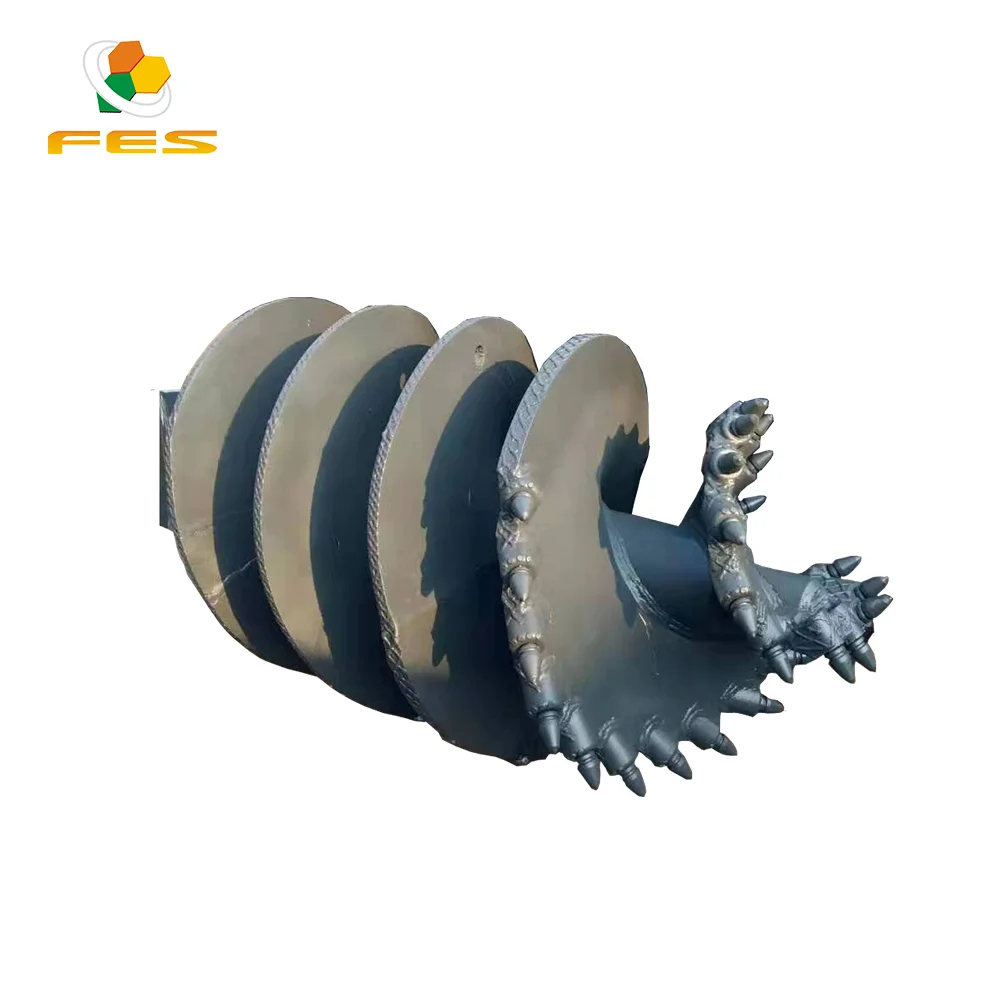 Excellent quality helical flight double/single cut drilling augers with rock teeth