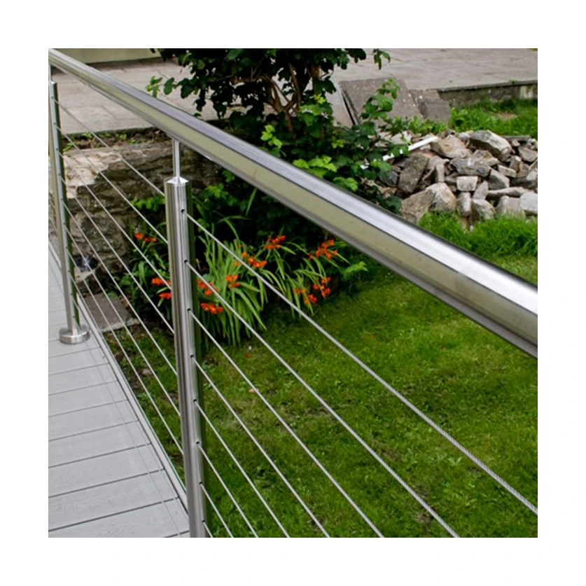BNS Factory Wholesales Balustrade Handrail Stainless Steel Wire Cable Railing SS railing handrail for stairs outdoor design
