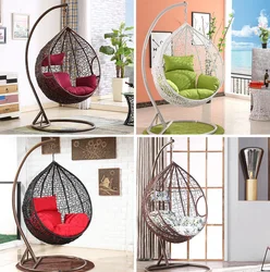 Luxury Modern Garden Furniture Hanging Egg Chair Rattan Garden Swing Chair