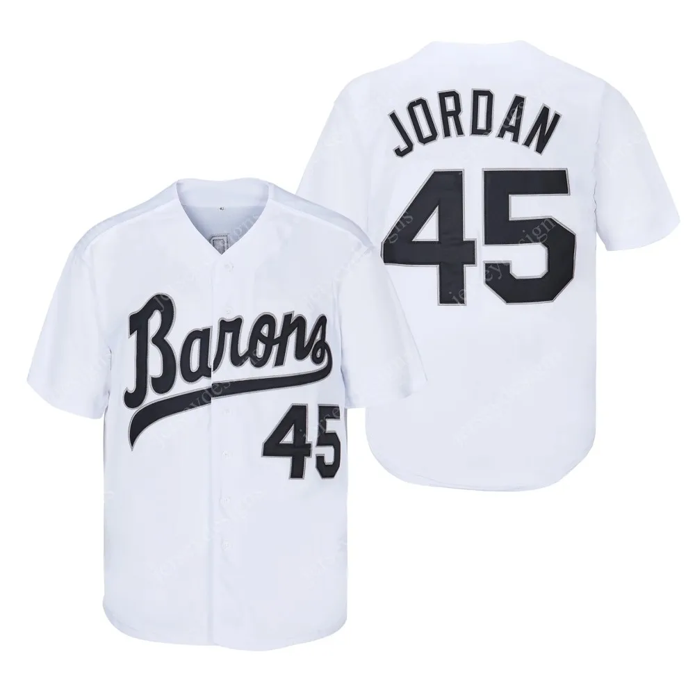 Wholesale White Grey Black Mens Minor League Birmingham Barons #45 Michael Baseball Jersey Stitched S-3XL