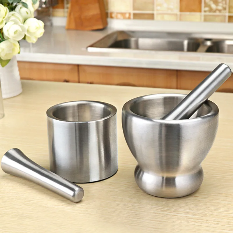 Spice Tools Stainless Steel Mortar and Pestle with Lid