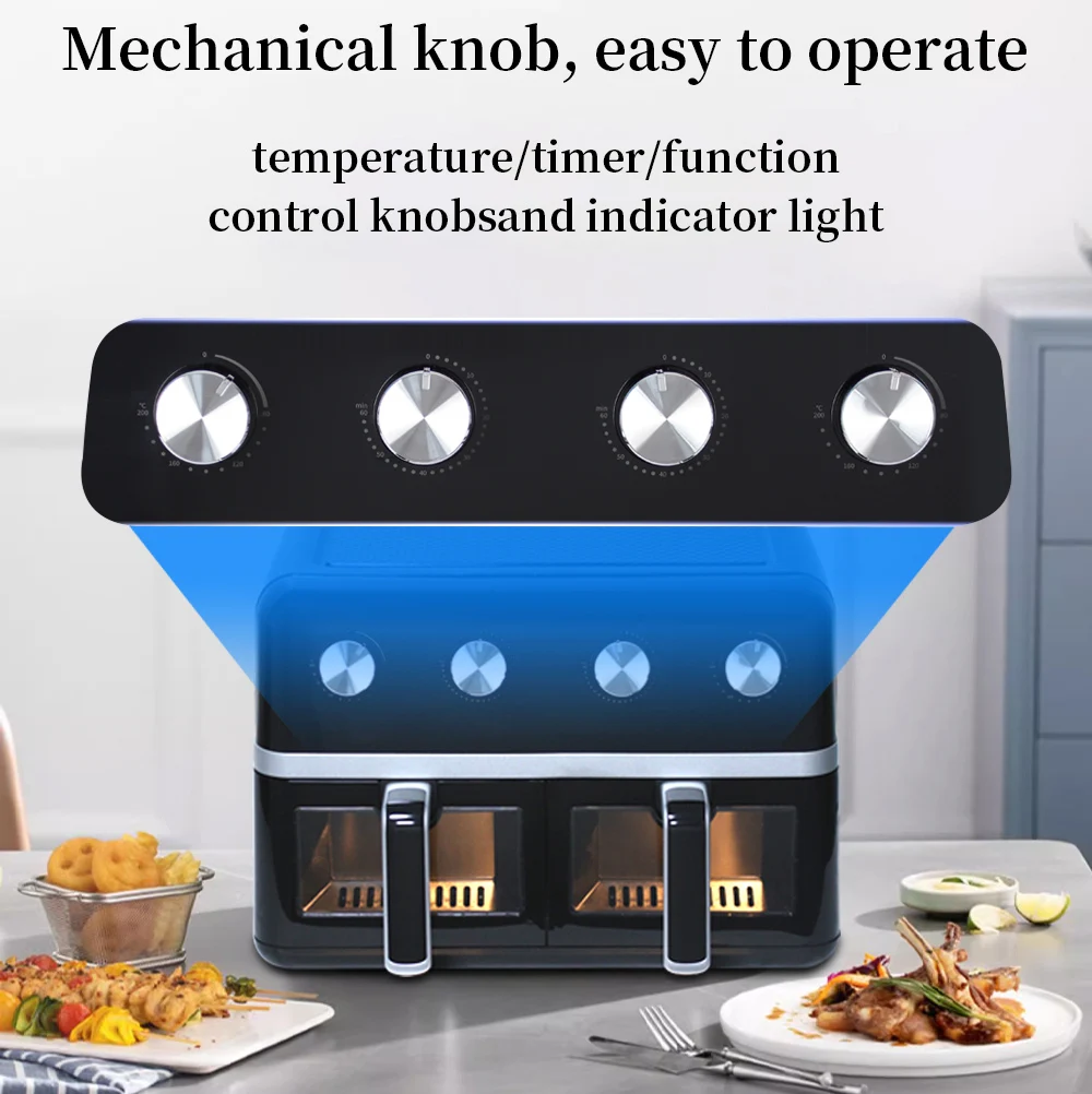 Junwei 9L home electric oven supplier household appliances Double airfryers friyer dual freidora de aire Air Fryer Oven