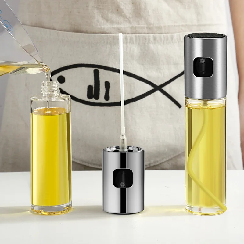 G9 Mister Kitchen Cooking BBQ Oil Sprayer Stainless Steel Olive Pump Spray Bottle Oil Dispenser 100ml Glass Olive Oil Sprayer