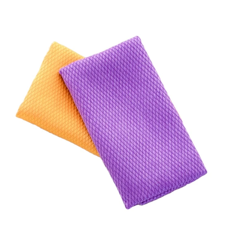 Wholesale Nanoscale Lint-Free Fishscale Microfiber Cleaning Rags Cleaning Cloths for Kitchens Glass Cars and Windows Polishing