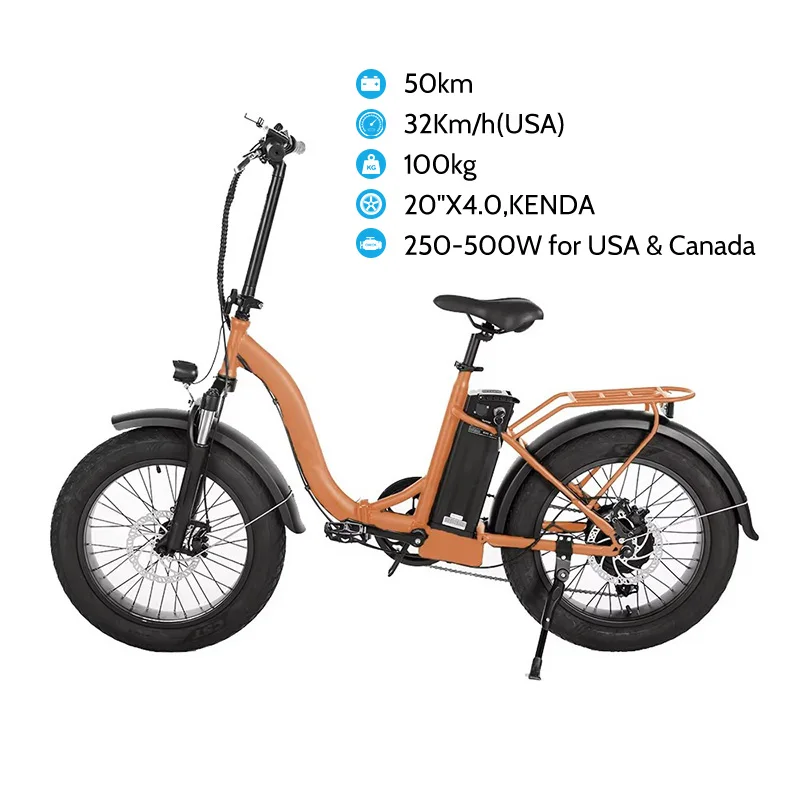 20 Inch 500w Folding Fat Tire Electric Bicycle Lithium Battery Ce 48V Magnesium Alloy ebike
