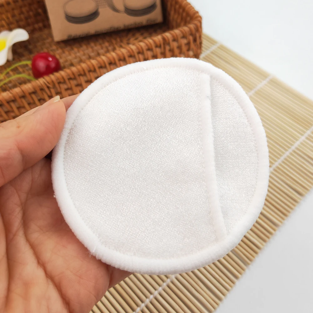 Washable Reusable Bamboo Fiber 3layers Facial Remover Wool Pads Makeup Cleaning Cotton Kraft Paper Box 3 Layers Cleansing Makeup