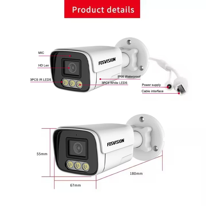 fosvision new product 5mp Ip Poe Nvr CCTV Camera System Camera Kit Set 8 Channel Nvr Home Security Cctv System Two Way Audio