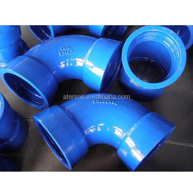Black Epoxy Coating ISO2531 Ductile Iron Pipe Fitting Double Socket 90 Degree Tyton Bend