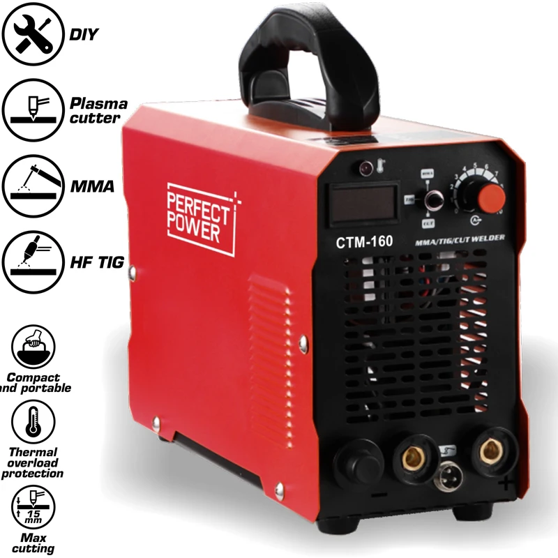 CTM-160 3 в 1 плазменный резак CUT MMA TIG сварочный аппарат IGBT инвертора станка плазменной резки портативный 160A сварочного аппарата