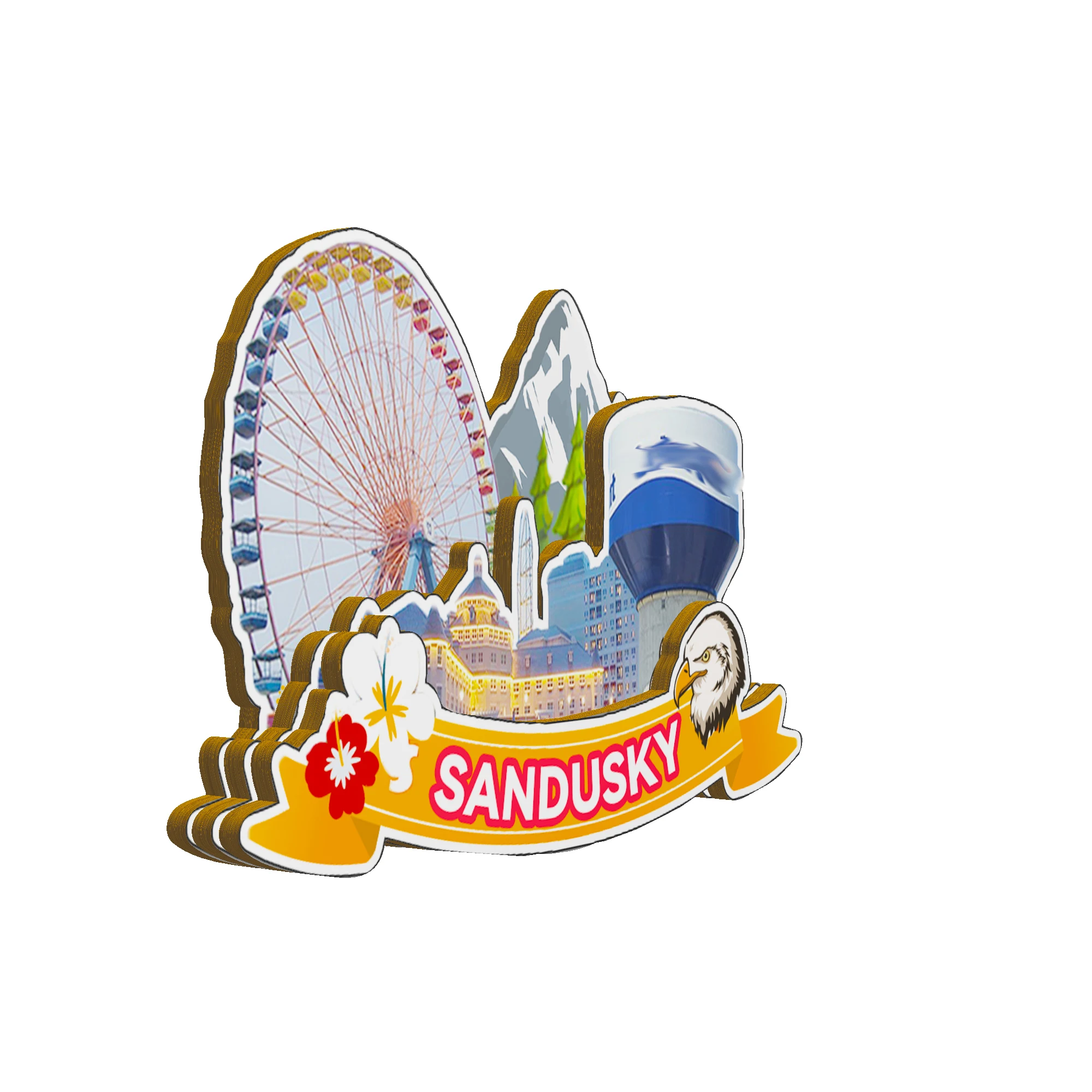 Refrigerator Magnet Sandusky Ohio USA Fridge Magnet City Travel Souvenirs Gifts 3D Classic Home Crafts