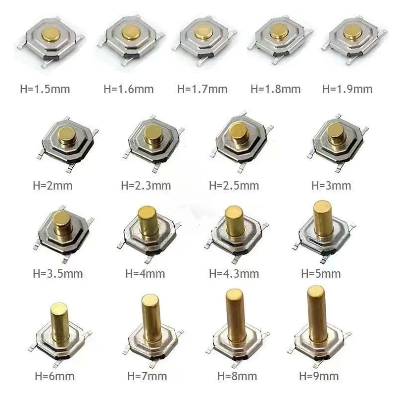 Switch 5.2x5.2mm Tact 5.2*5.2 Tactile Switch SMD 4 Pin For Remote Control And TV
