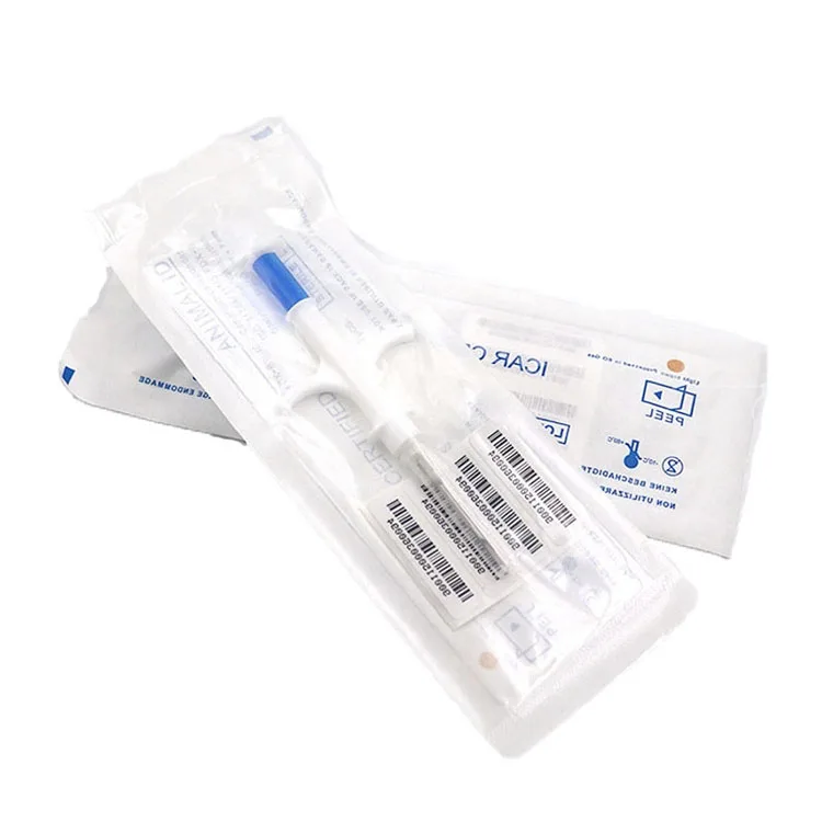 Hot sale RFID Animal Tag RF Standard ISO11784/11785  FDX-B Pets Microchip dog microchip animal syringe