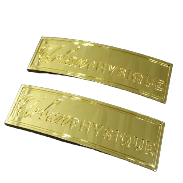 Shiny Gold Engraved Logo Custom Metal Plate