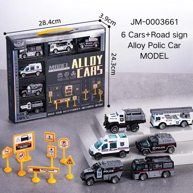 PANDAS 1:64 Small Mini Alloy Car 14pcs Free-wheel Metal Vehicle Metal Truck Plastic Sliding Diecast Model Car Toy Set