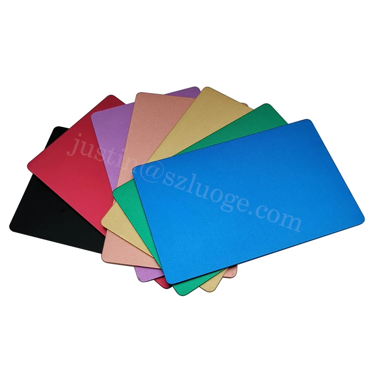 custom matte blank aluminum business cards anodized membership metal credit cards for laser engraving