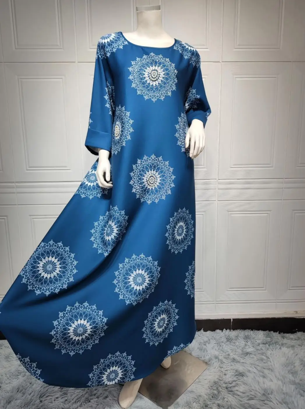 Islam clothing lady abaya Turkey Moroccan beading stonesa Arabic modest dress for Muslim  women