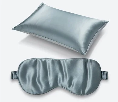 Suzhou  satin silk pillowcase eyemask set luxury 100% silk pillowcase and silk eye mask set