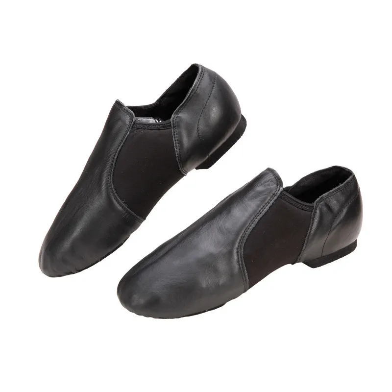 
Wholesale High Quality Professional Girls Boys Black Tan leather Jazz Shoes 