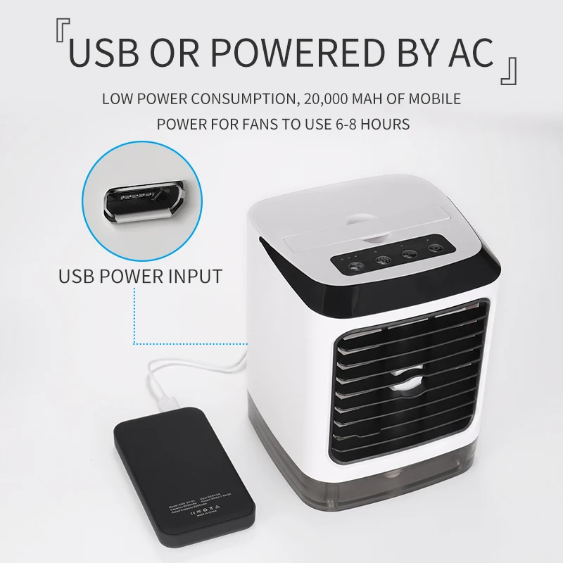 Настольный портативный кондиционер с питанием от USB мини-вентилятор распылителем воды