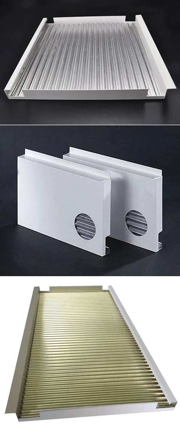 Aluminum corrugated plate  PE/PVDF coating   for outdoor indoor decorative panel    Hook type aluminum plate