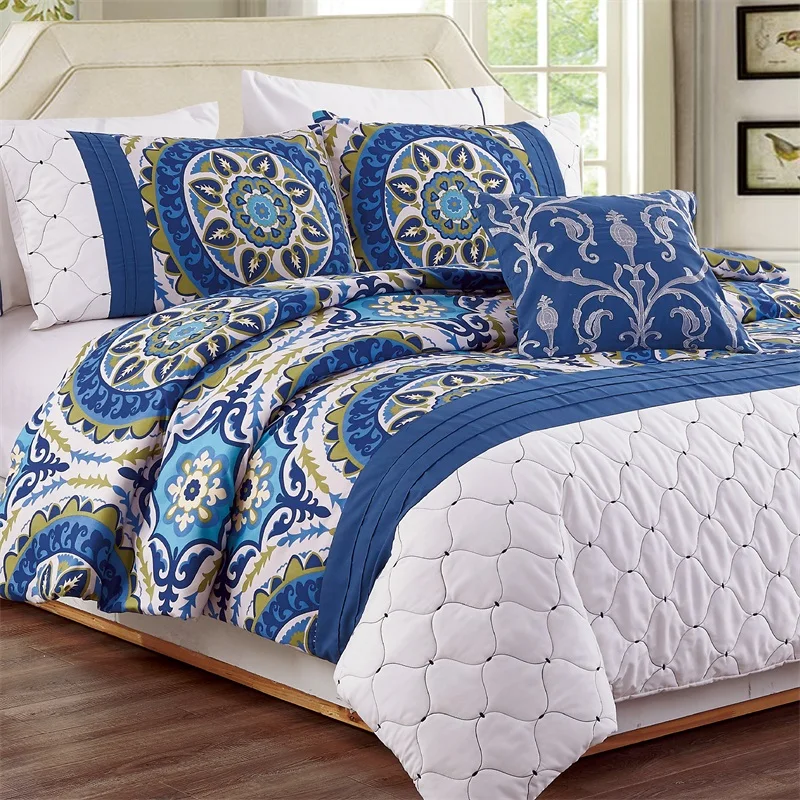 KOSMOS bed linen polyester embroidery lace luxury bed Comforter Set