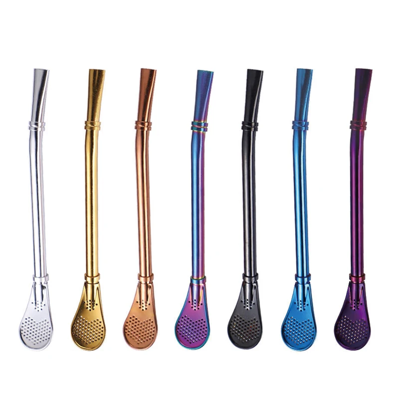 Высококачественная металлическая соломенная ложка с фильтром из нержавеющей стали Yerba Mate Bombilla