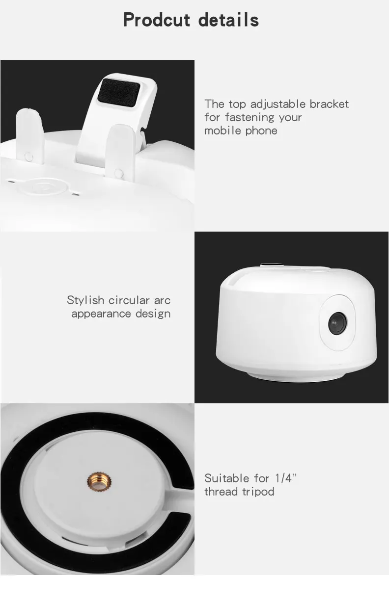 2020 New arrivals ai 360 degree rotation K9 object camera face auto tracking smart shooting stand mobile phone holder