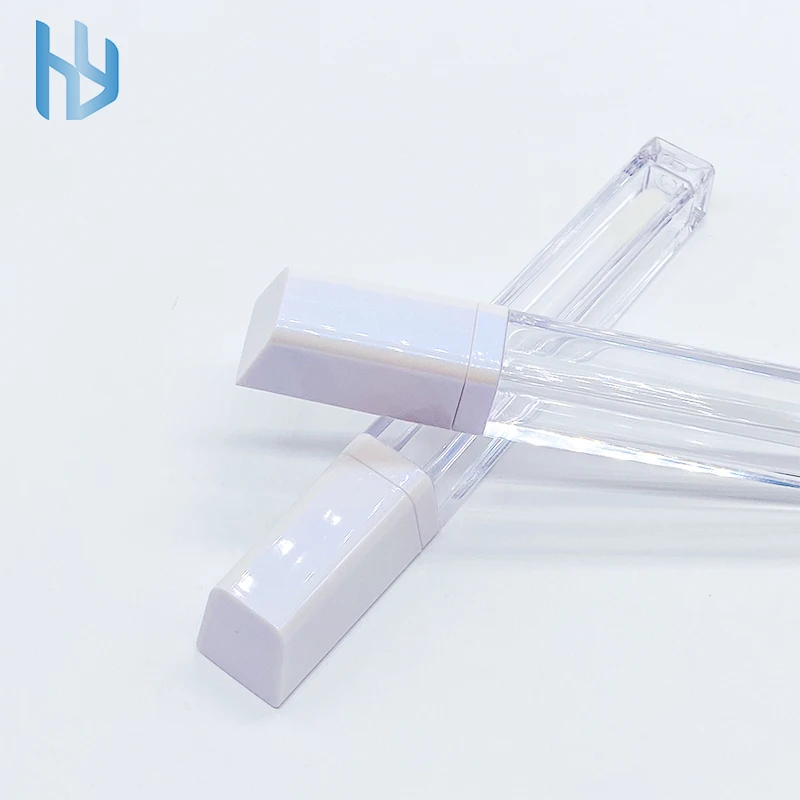 Unique design square lip gloss tube bevel empty lip gloss tubes cosmetic packaging