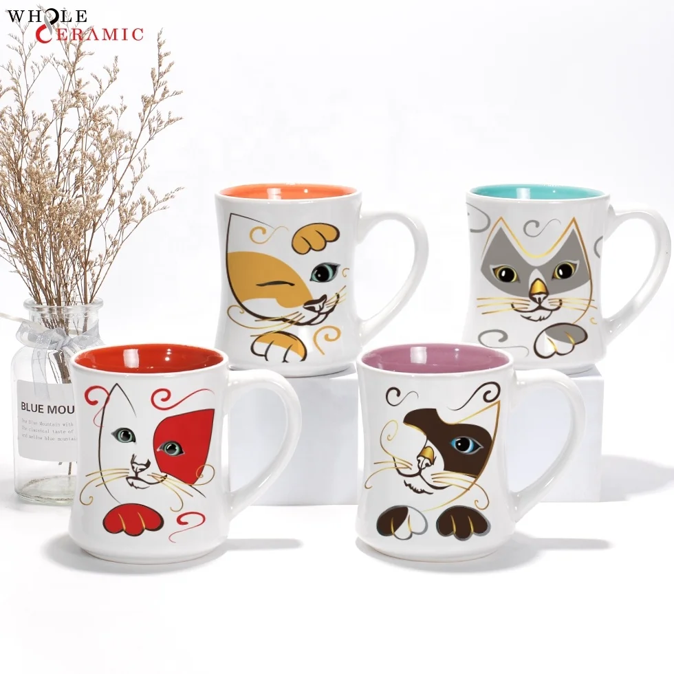 Кофейная кружка с крышкой и ложкой хорошего качества мультяшным 3D котом маленький минимальный заказ на