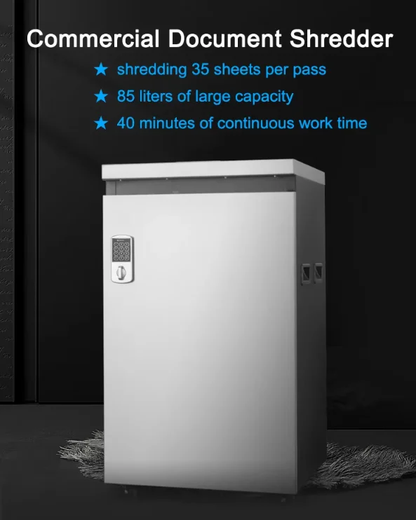Triturador De Papel Commercial Heavy Duty P4 35 Sheets Paper Document CD Shredding Machines Cross Cut Paper Shredders