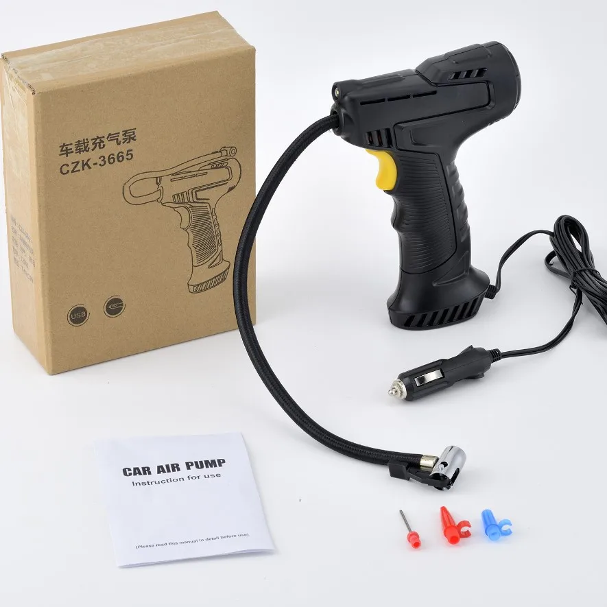 portable car tire inflator pump works on the car cigarette light 12v car air compressor  inflatable 12 v