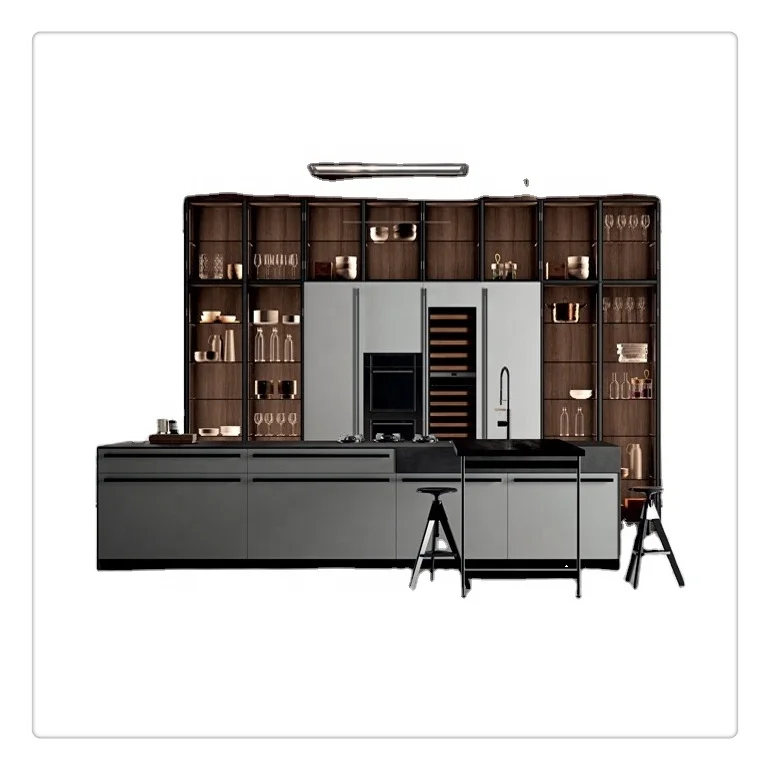 2022 Luxury Modern Modular Furniture Door Custom Ss Aluminum Outdoor Kitchen 304 Stainless Steel Kitchen Cabinet Made In China