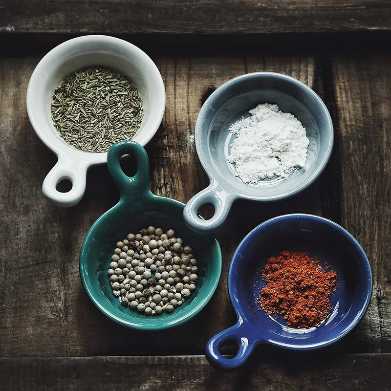 Mini Macaron Color Ceramic Soy Sauce Dipping Dish Fruit Sushi Wasabi Vinegar Taste Seasoning Serving Bowl Restaurant Dinnerware